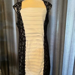 Black lace and cream cocktail dress, worn once